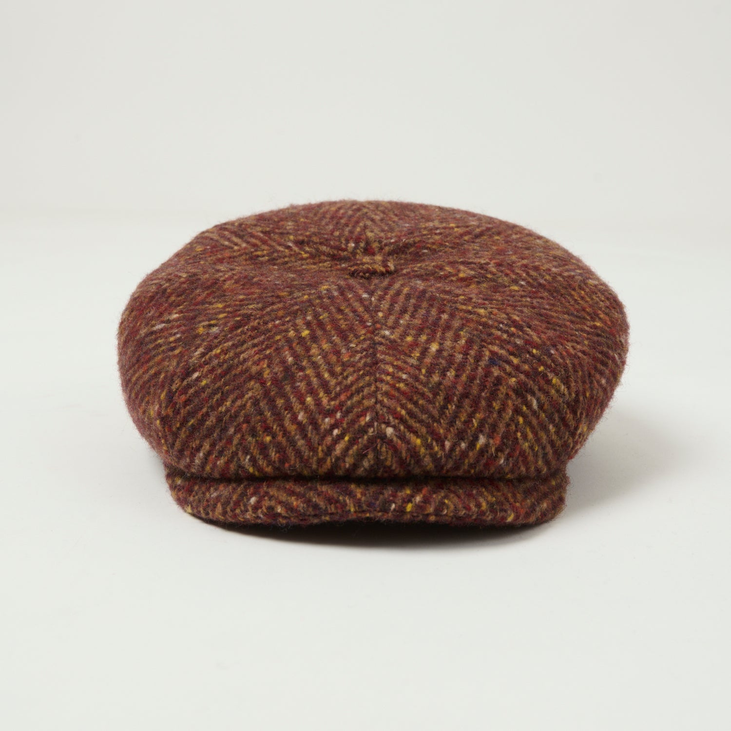Stetson Herringbone Wool Flat Cap - Red
