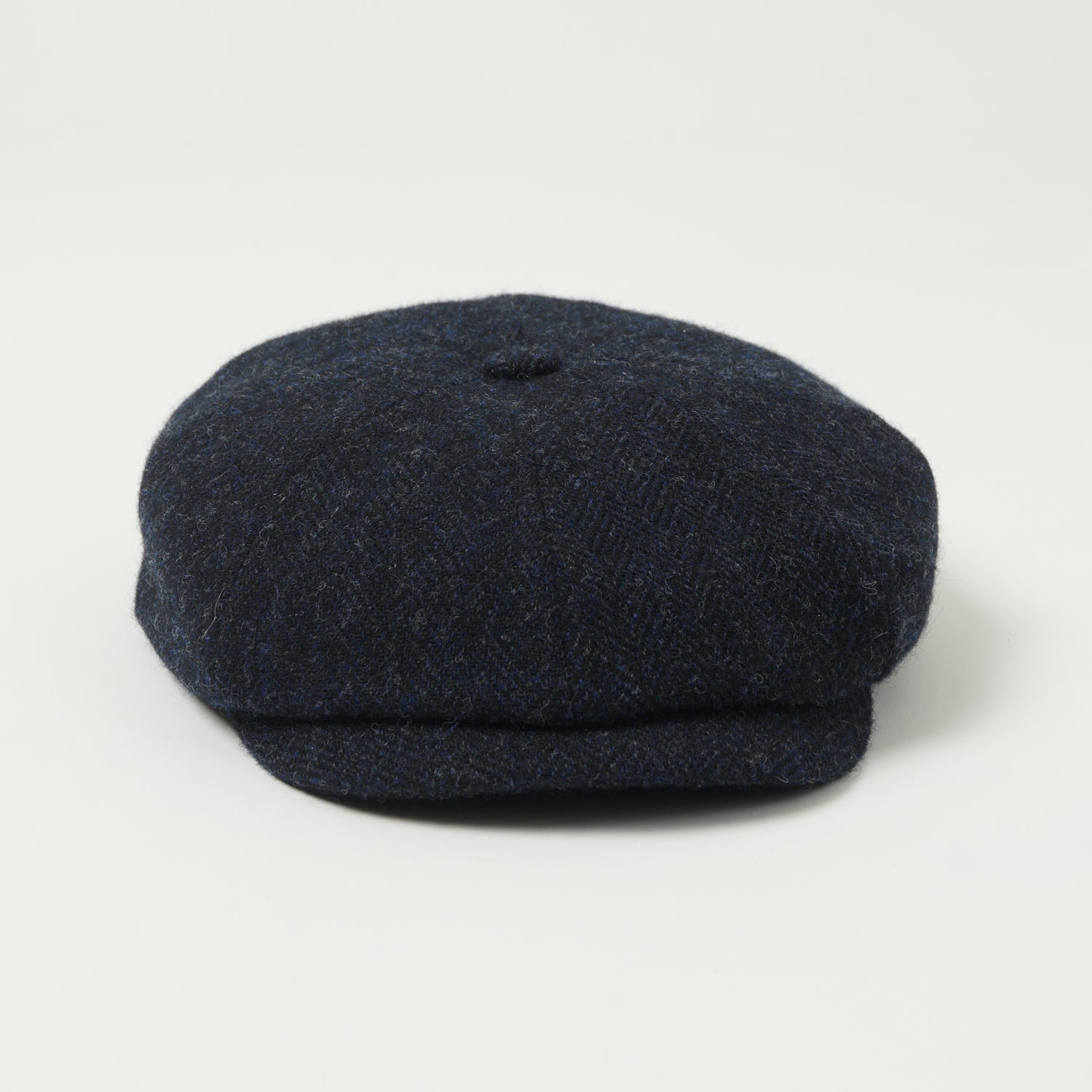 Stetson Hatteras Woolrich Herringbone Flat Cap - Iron Blue