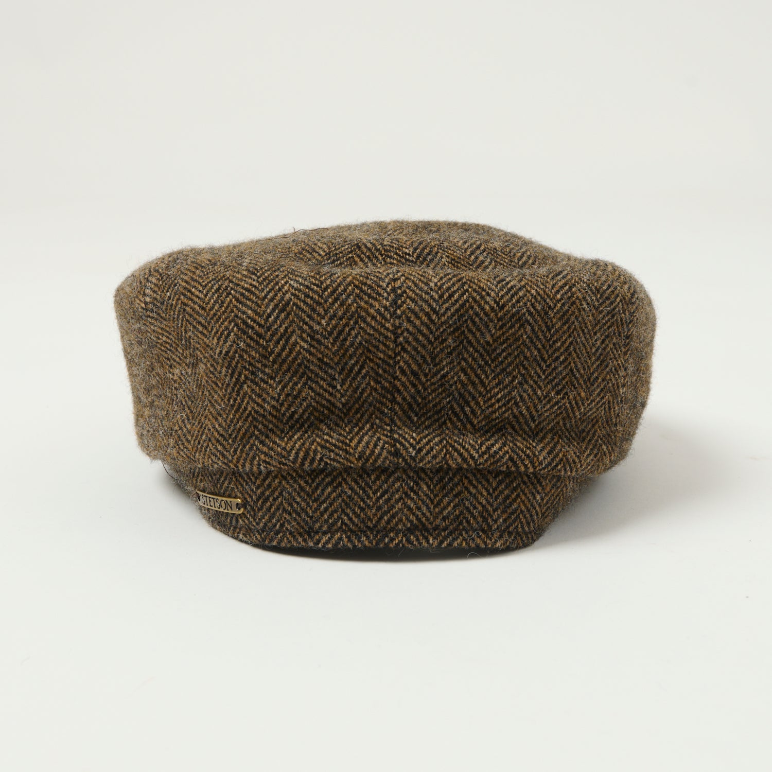 Stetson Hatteras Woolrich Herringbone Flat Cap - Brown