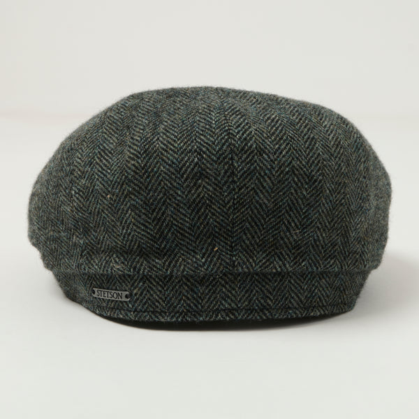 Stetson Hatteras Woolrich Herringbone Flat Cap - Grey