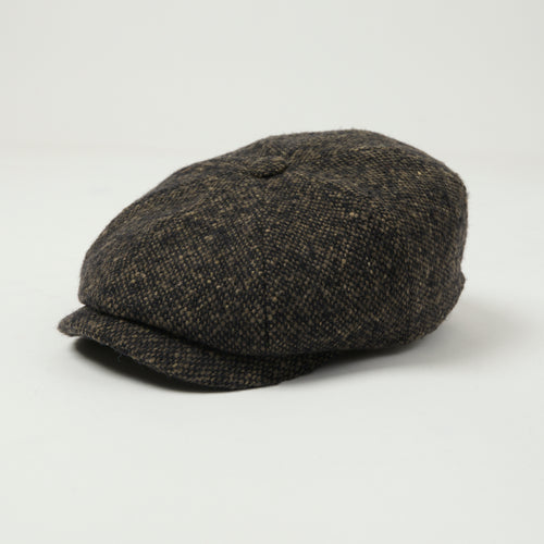 Stetson Donegal Tweed Flat Cap - Dark Grey