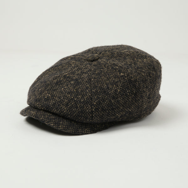 Stetson 6840601 Donegal Tweed Flat Cap - Dark Grey