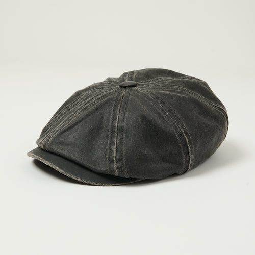 Stetson Hatteras Cotton Flat Cap - Distressed Black