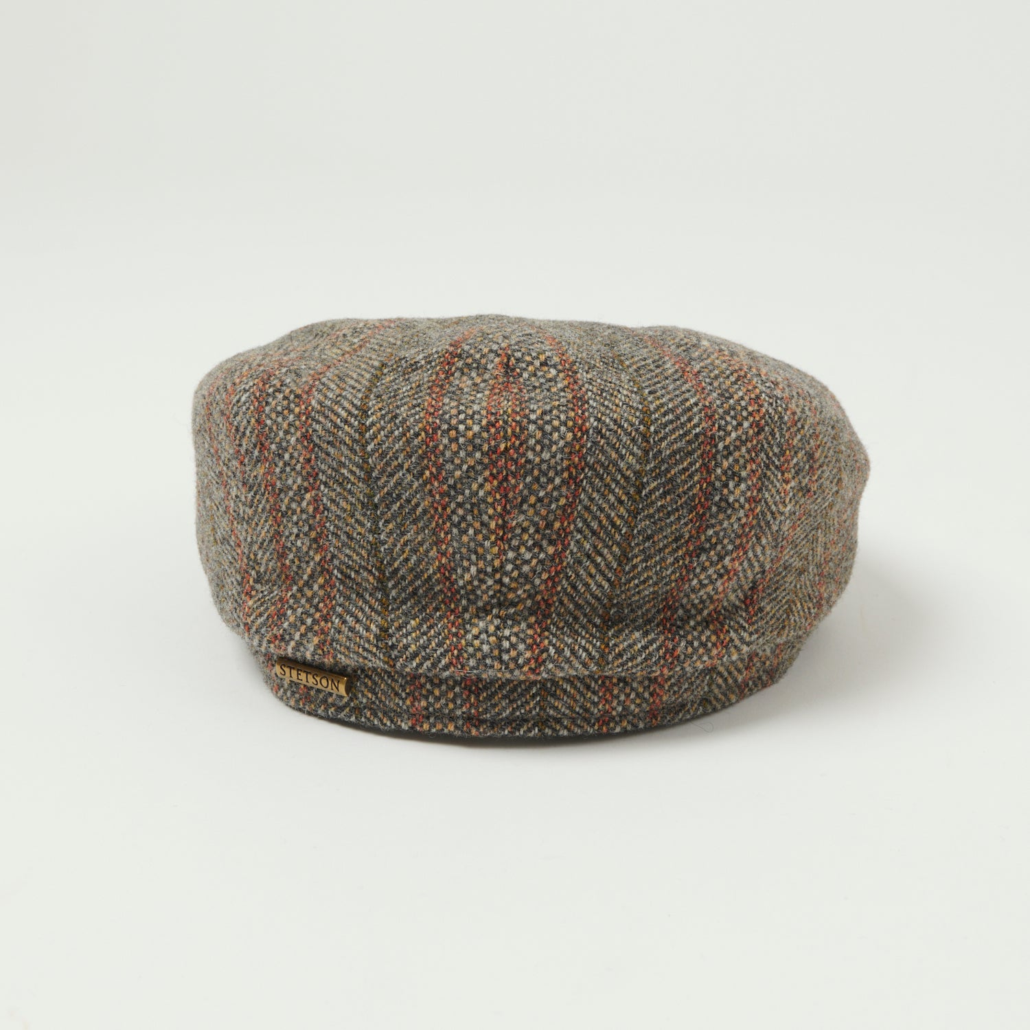 Stetson Hatteras Virgin Wool Flat Cap - Brown Stripe
