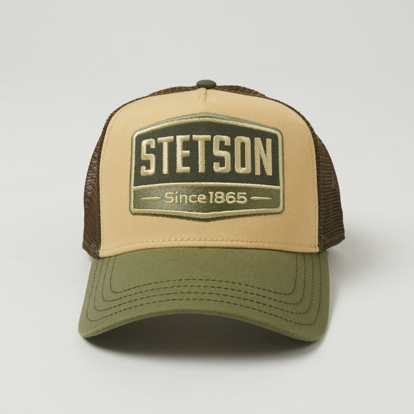 Stetson 'Gasoline' Trucker Cap - Green/Tan