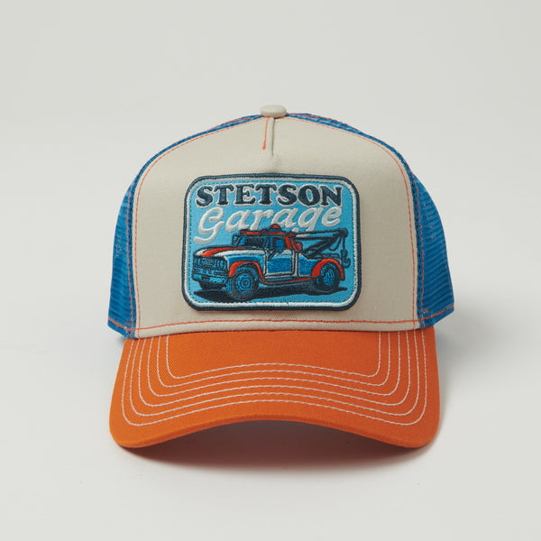 Stetson 'Stetson Garage' Trucker Cap - Orange/Blue