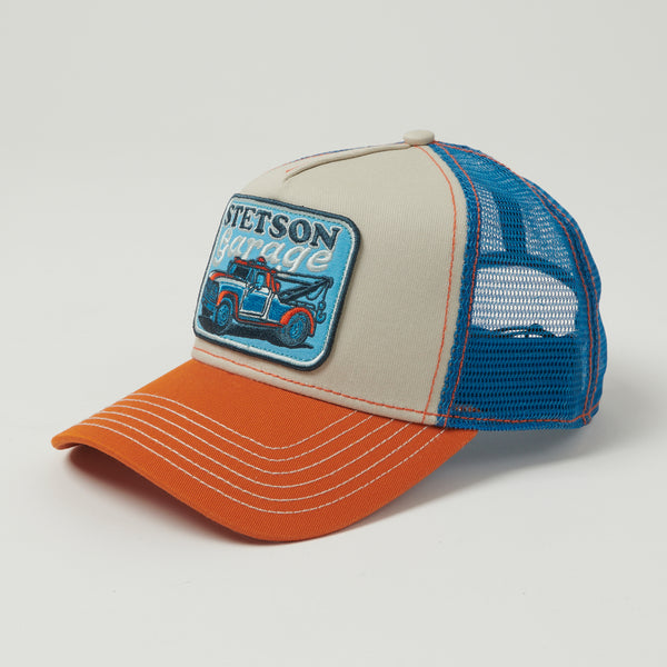 Stetson 'Stetson Garage' Trucker Cap - Orange/Blue