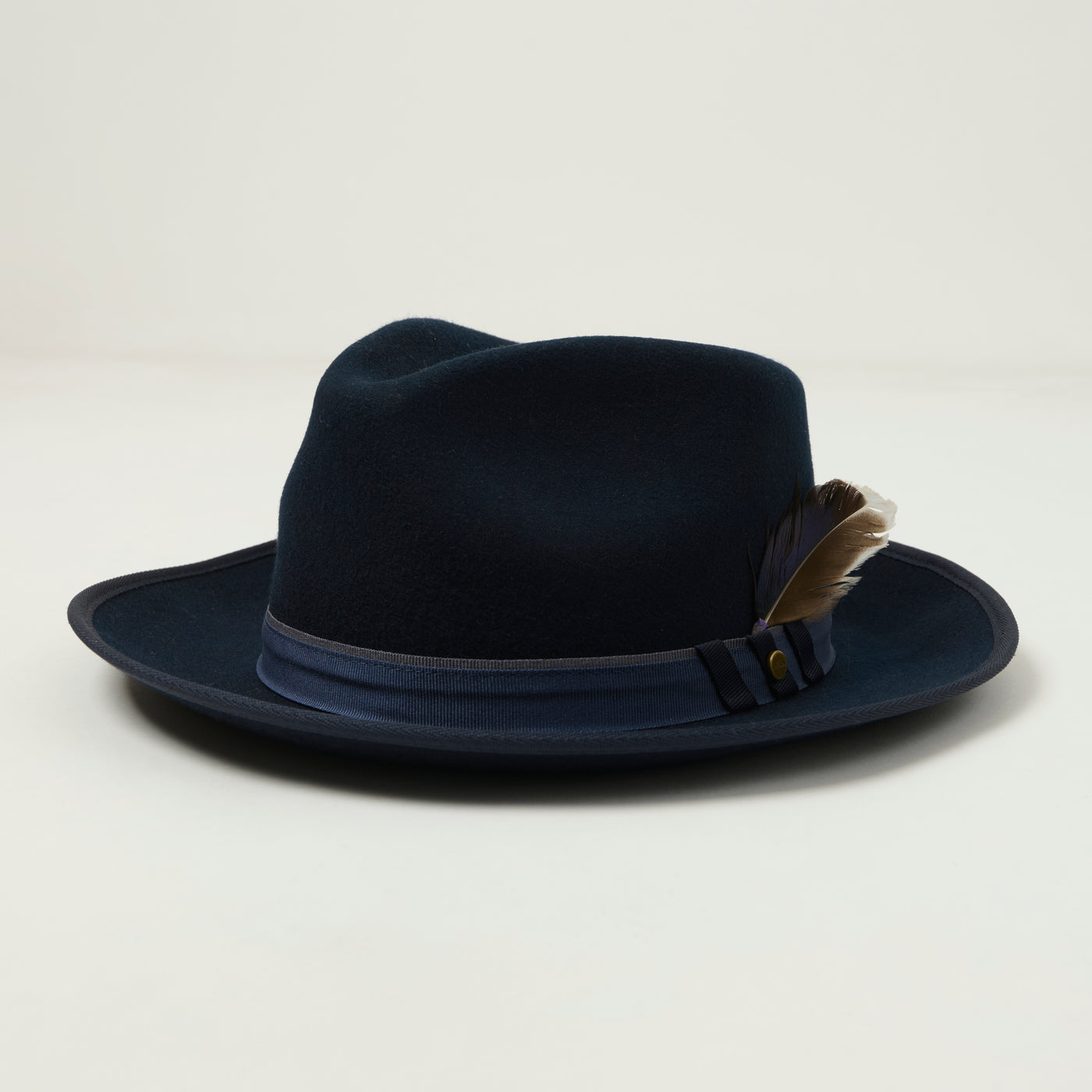 Stetson Wool Felt Fedora - Navy/Gun Metal
