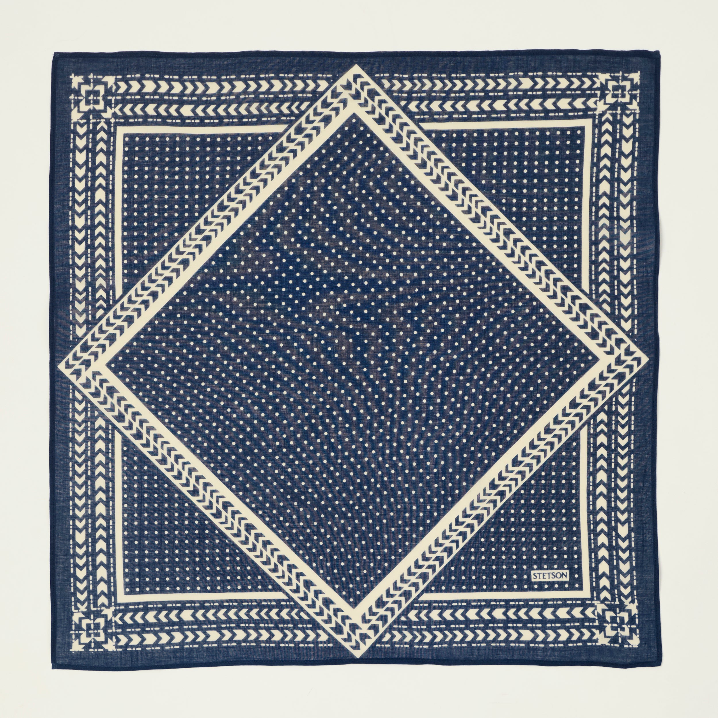 Stetson Cotton 'Geometric' Bandana - Navy