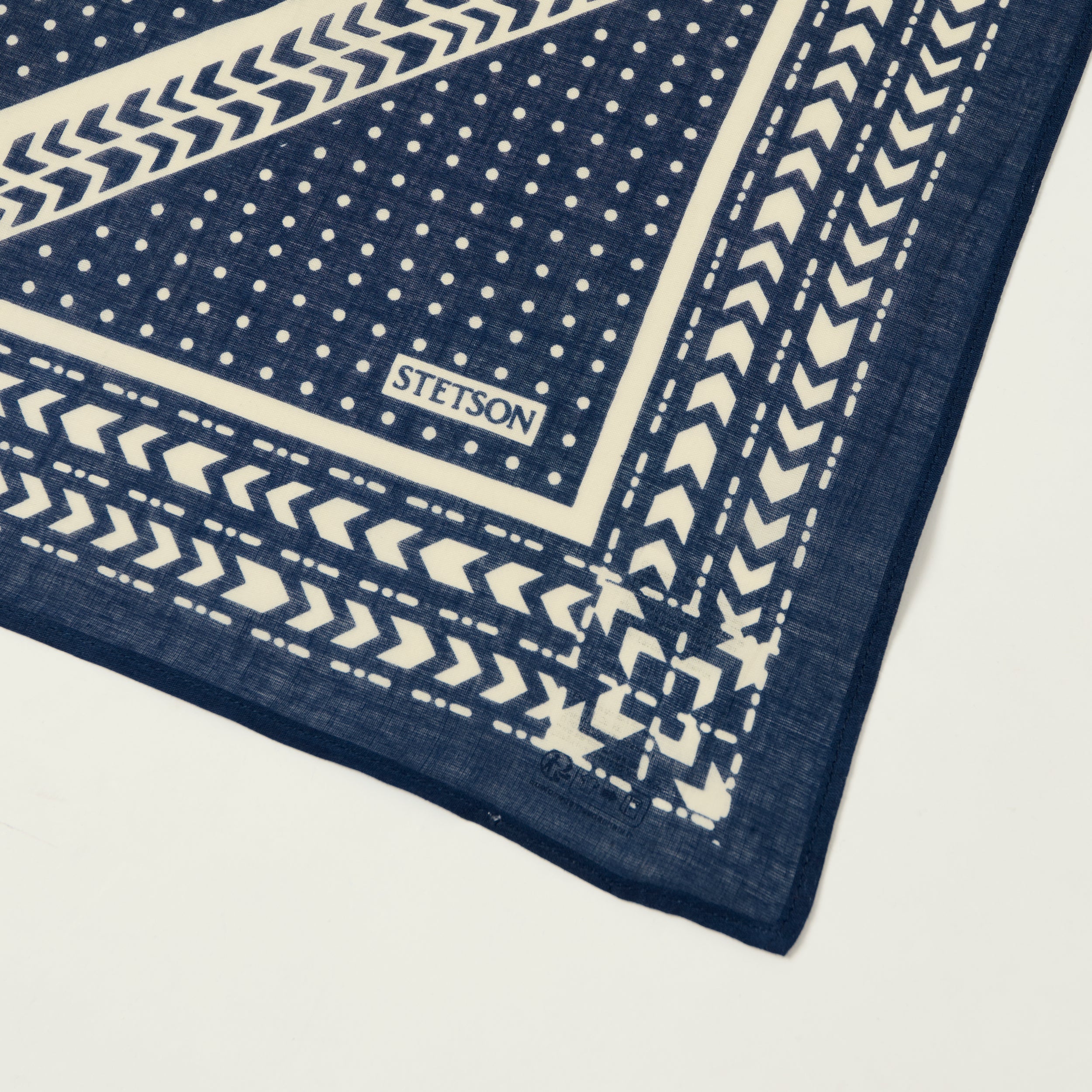Stetson Cotton 'Geometric' Bandana - Navy