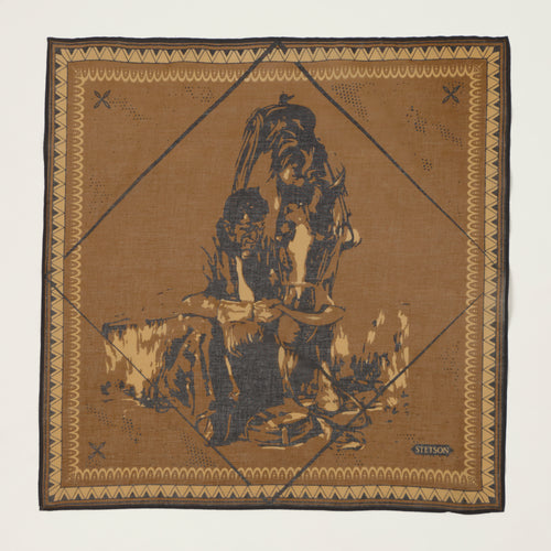 Stetson 'Last Drop' Cotton Bandana - Brown