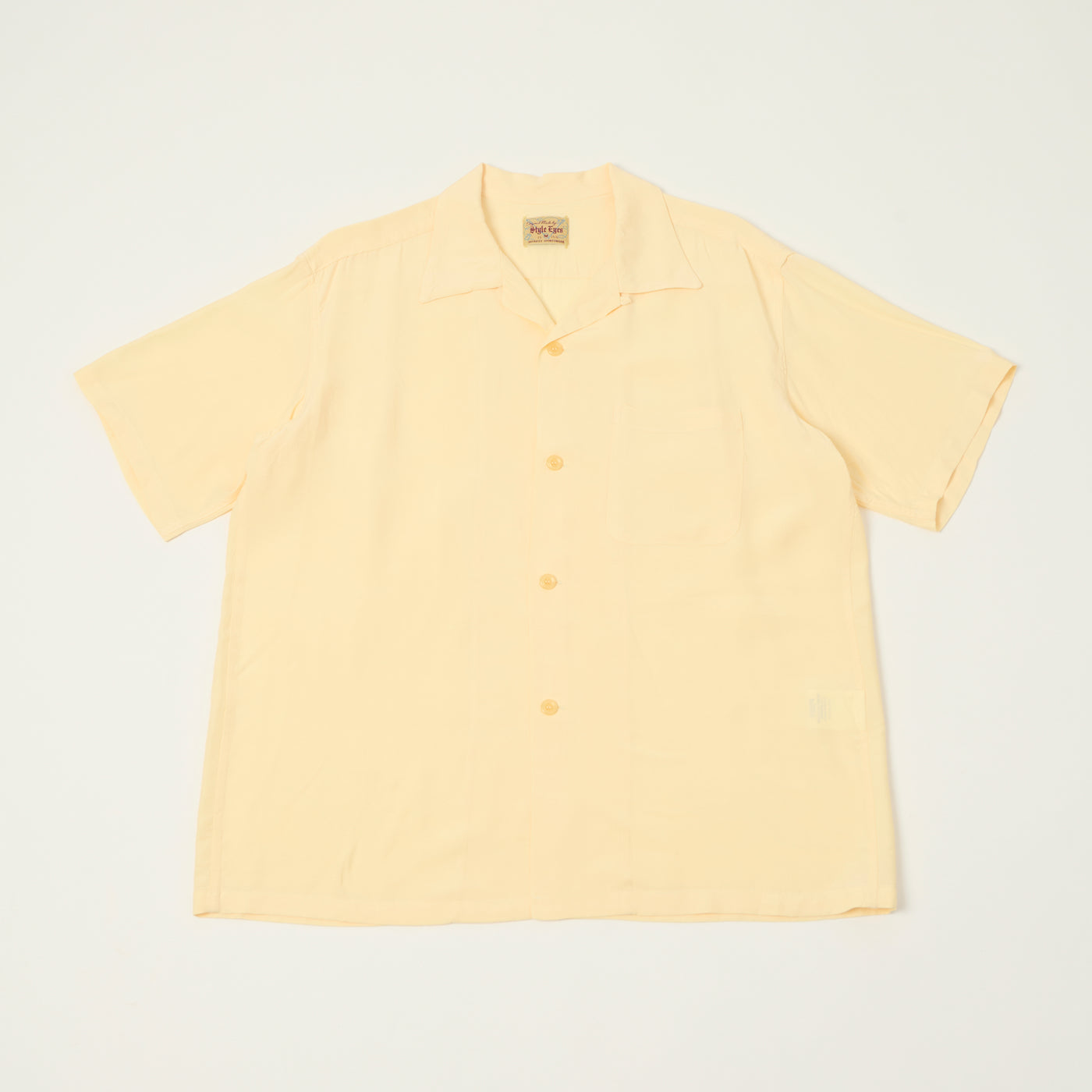 Style Eyes Short Sleeve Rayon Bowling Shirt - Off White