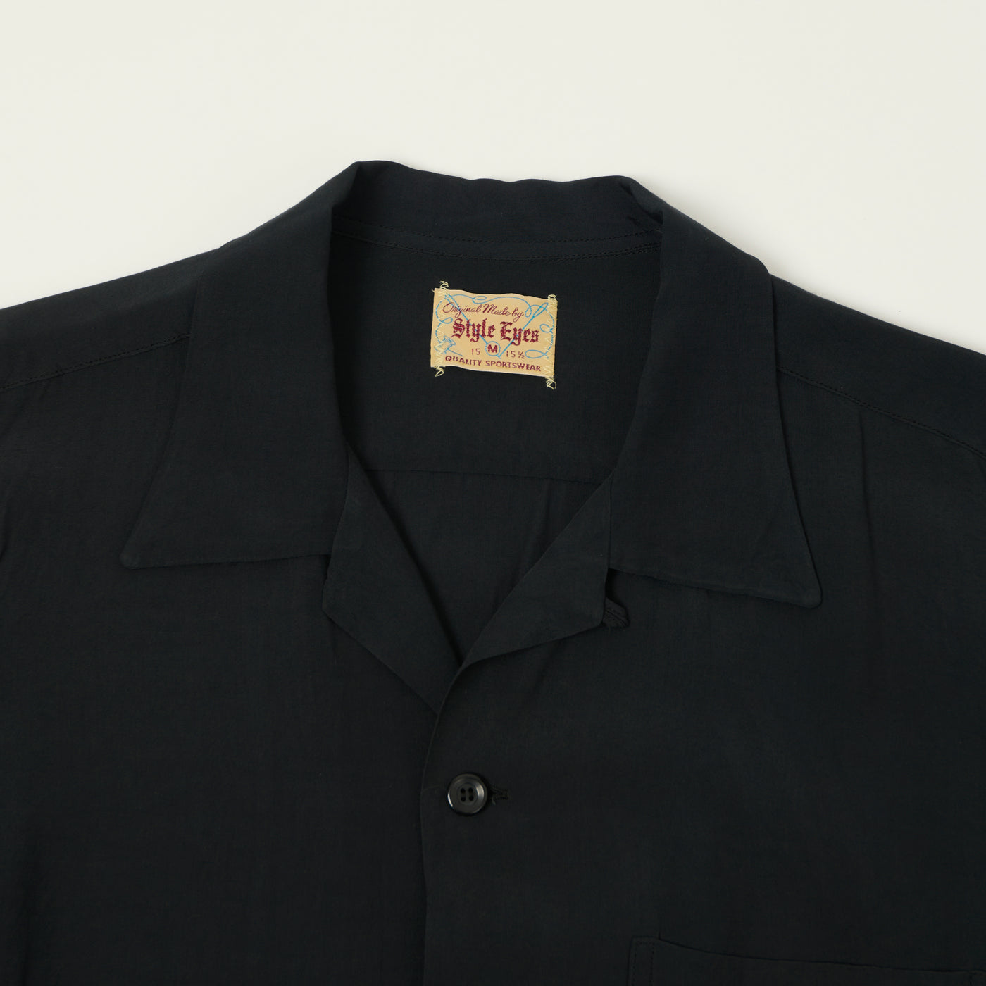 Style Eyes Short Sleeve Rayon Bowling Shirt - Black