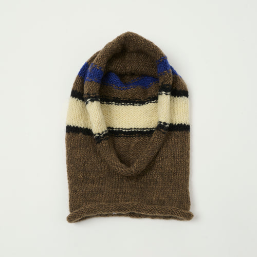 Sublime Hand Knit Stripe Balaclava - Brown