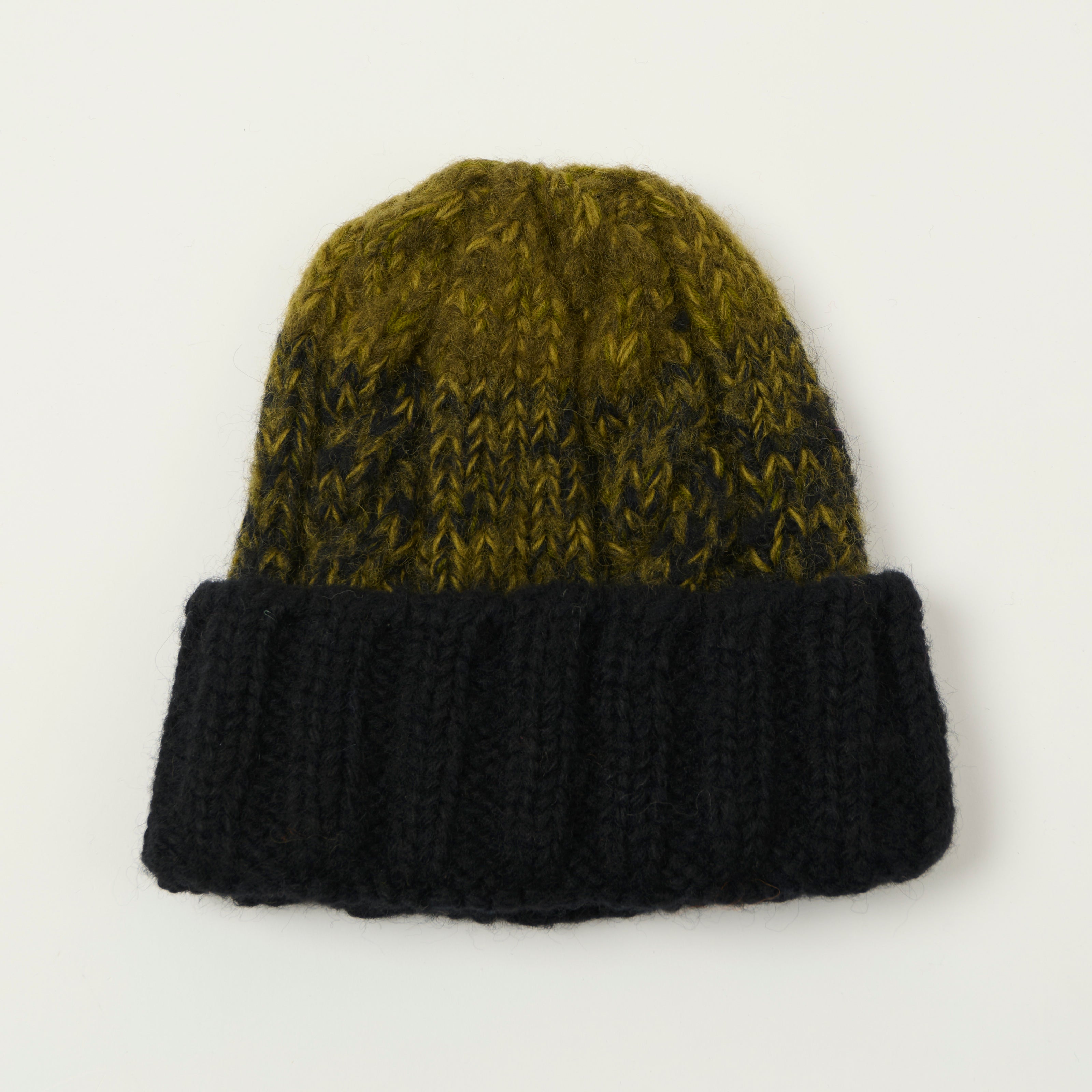 Sublime Hand Knit Fishermans Beanie - Black/Moss