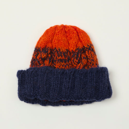 Sublime Hand Knit Fishermans Beanie - Navy/Orange