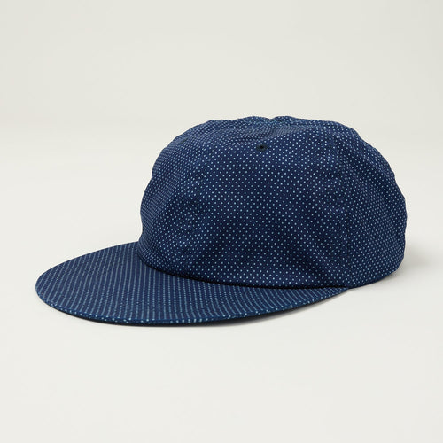 Sublime Long Brim 6 Panel Cap - Indigo Dot