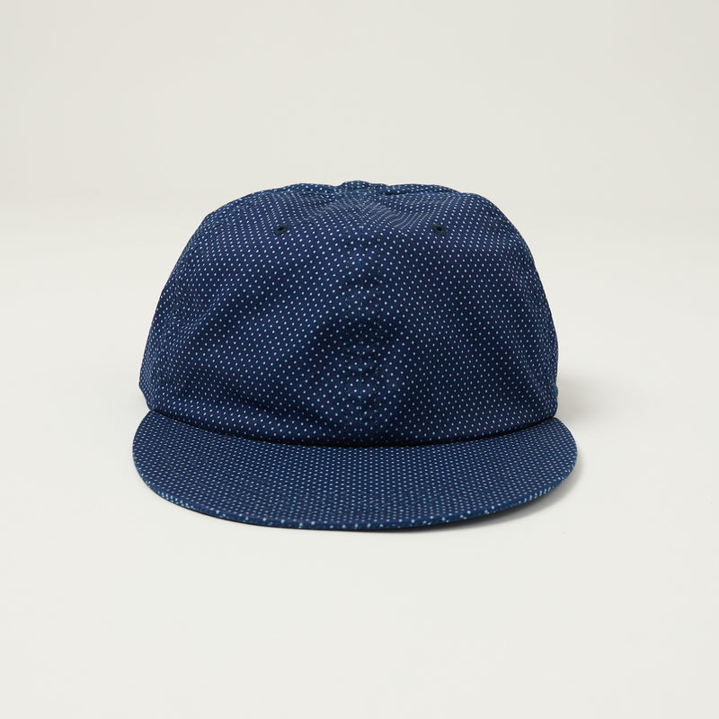 Sublime Long Brim 6 Panel Cap - Indigo Dot