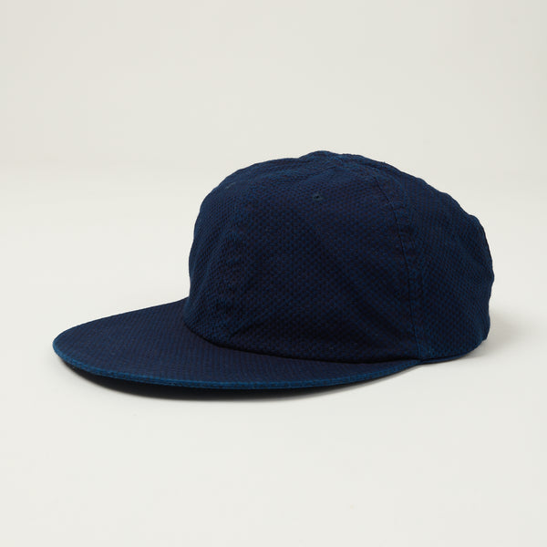Sublime Long Brim 6 Panel Cap - Indigo Sashiko