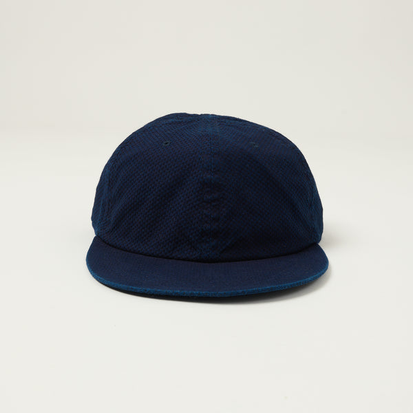 Sublime Long Brim 6 Panel Cap - Indigo Sashiko