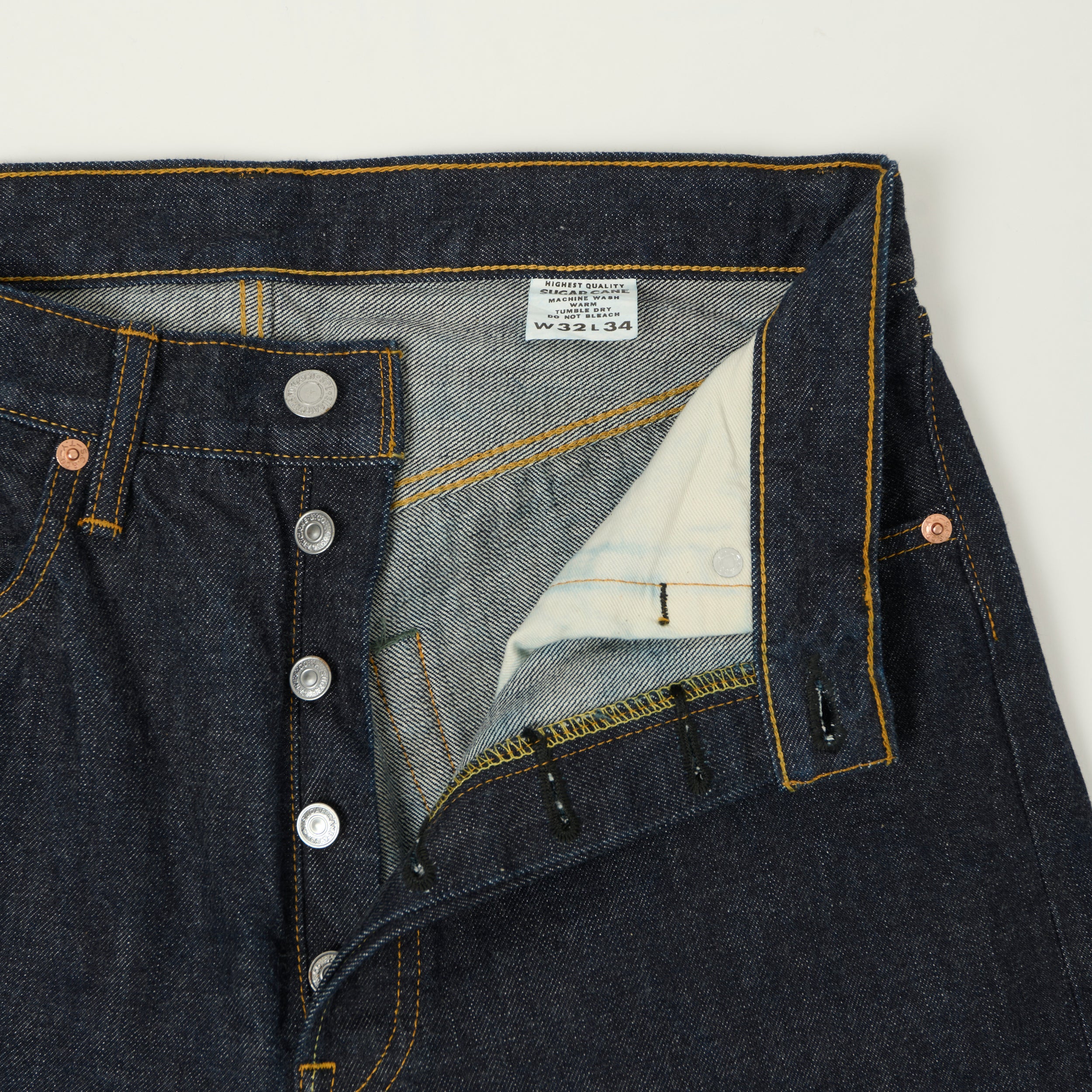 Sugar Cane 1966 Model 14oz Regular Taper Jean - One Wash