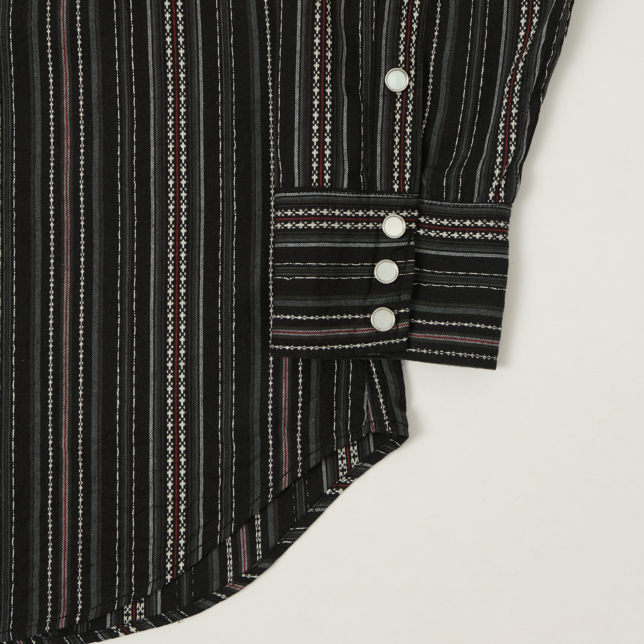 Sugar Cane Indigo Dobby Western Shirt - Black