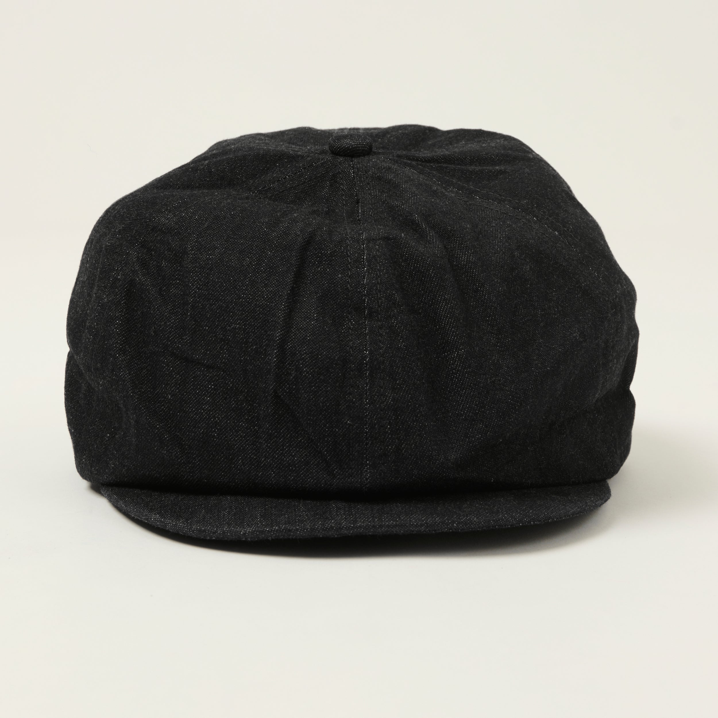 Sugar Cane 10oz Denim Applejack Cap - Black