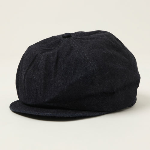 Sugar Cane 10oz Denim Applejack Cap - Indigo