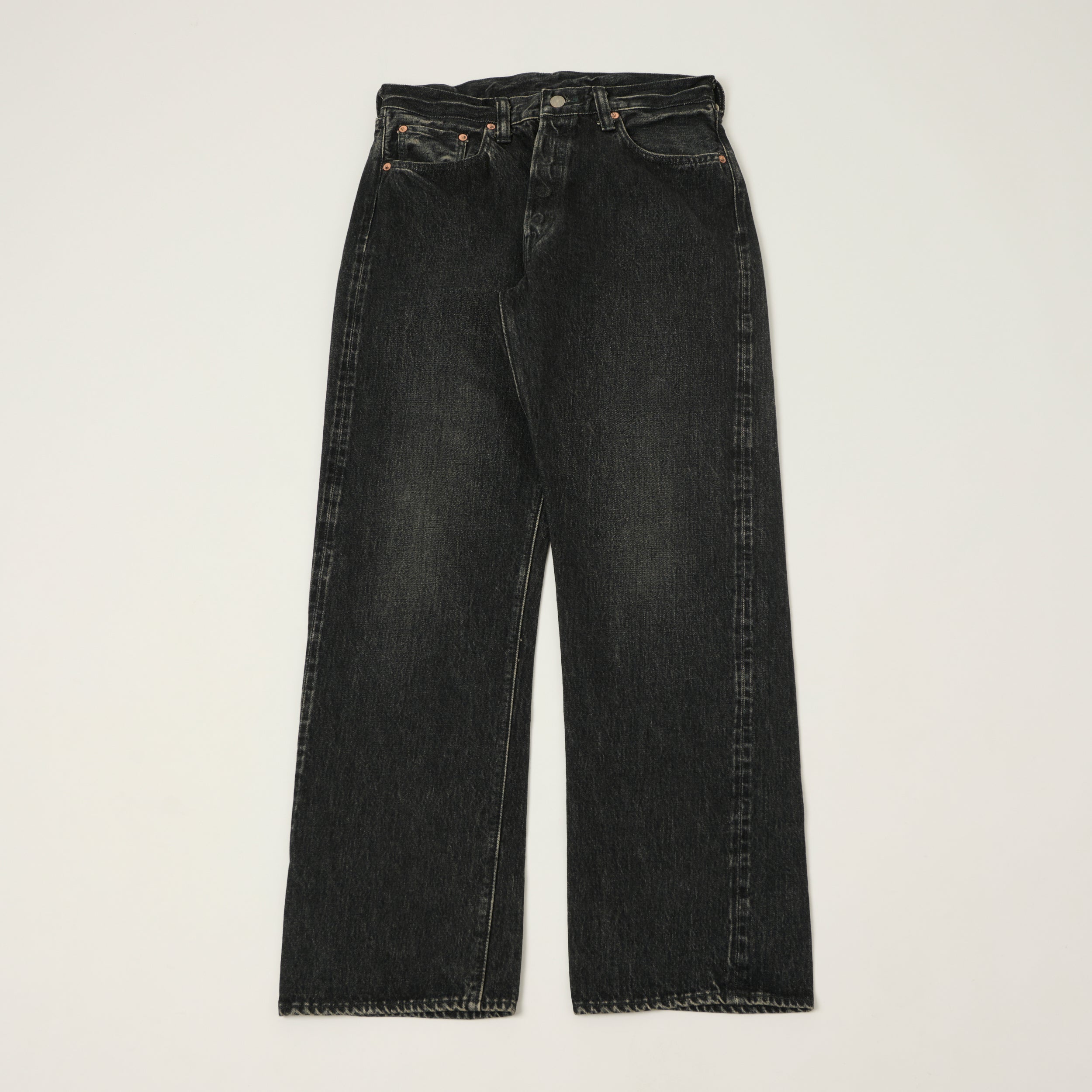 Sugar Cane 1947 Model 14.25oz Regular Straight Jean - Black Hard Wash