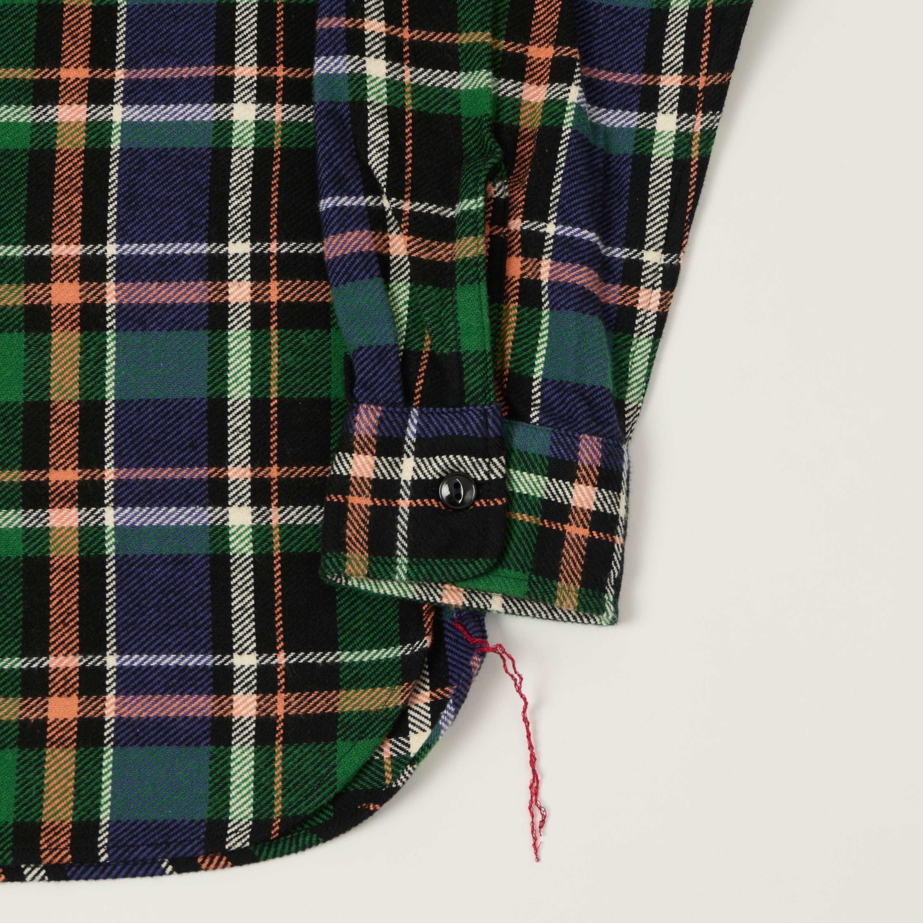 Sugar Cane 1980s Twill Check Work Shirt - Green