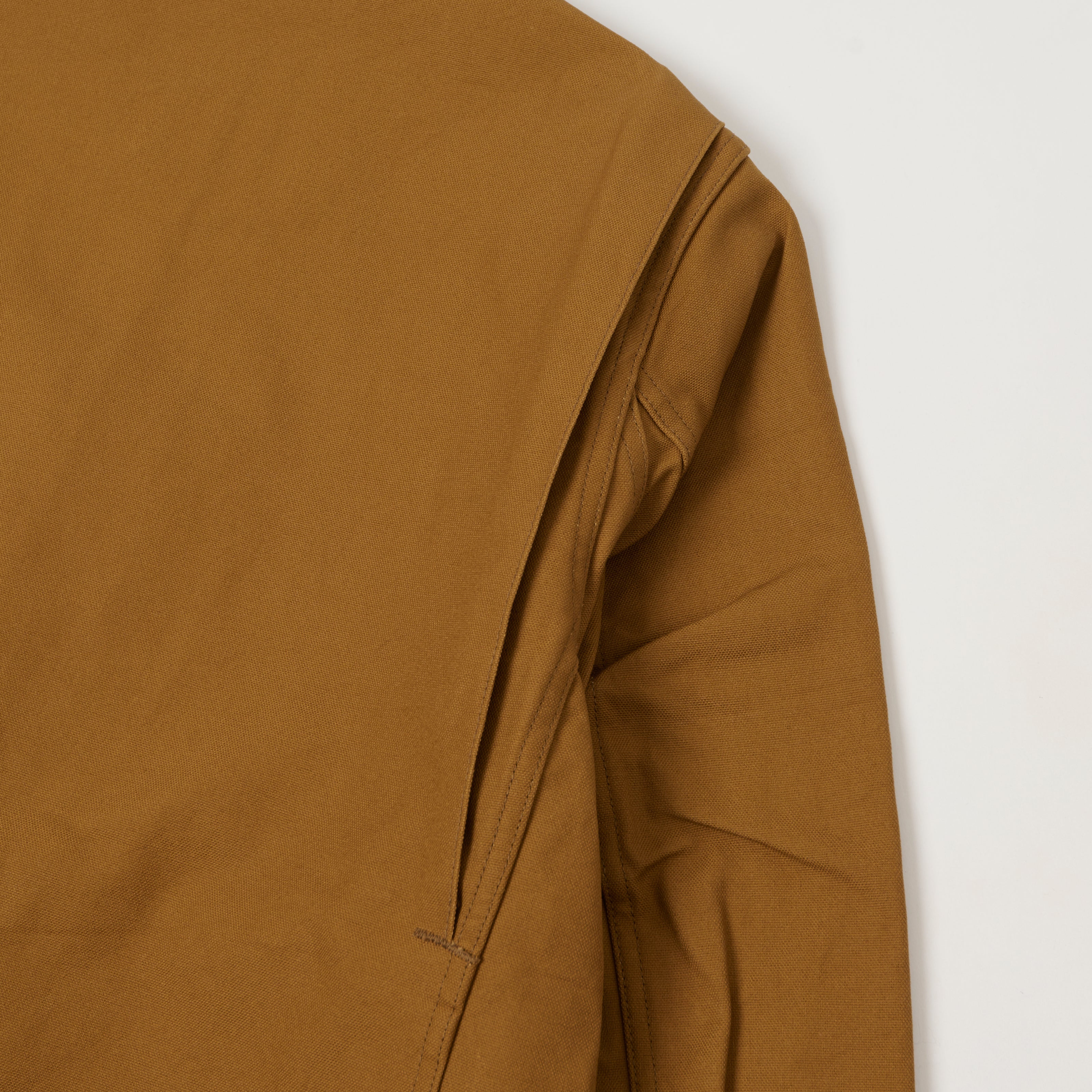 Sugar Cane Corduroy Collar Canvas Hunting Jacket - Brown