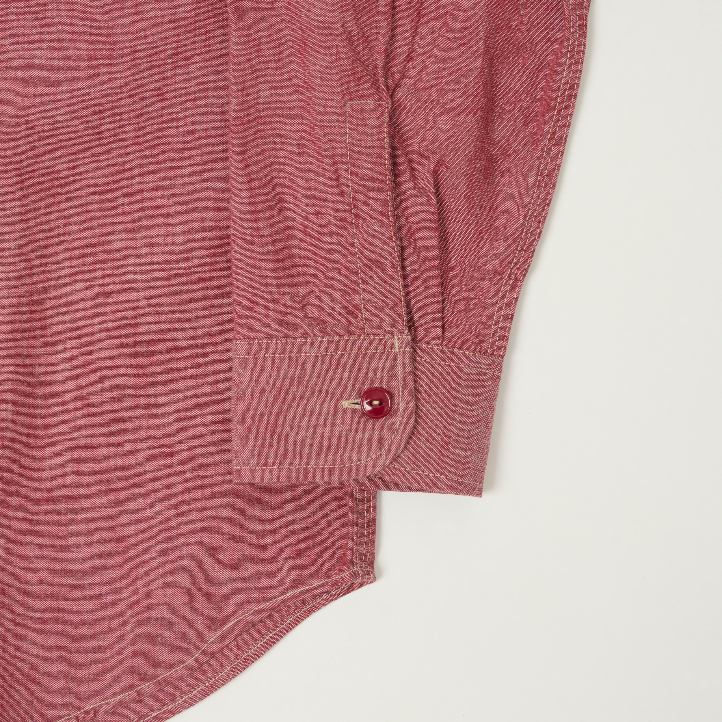Sugar Cane Chambray Work Shirt - Red