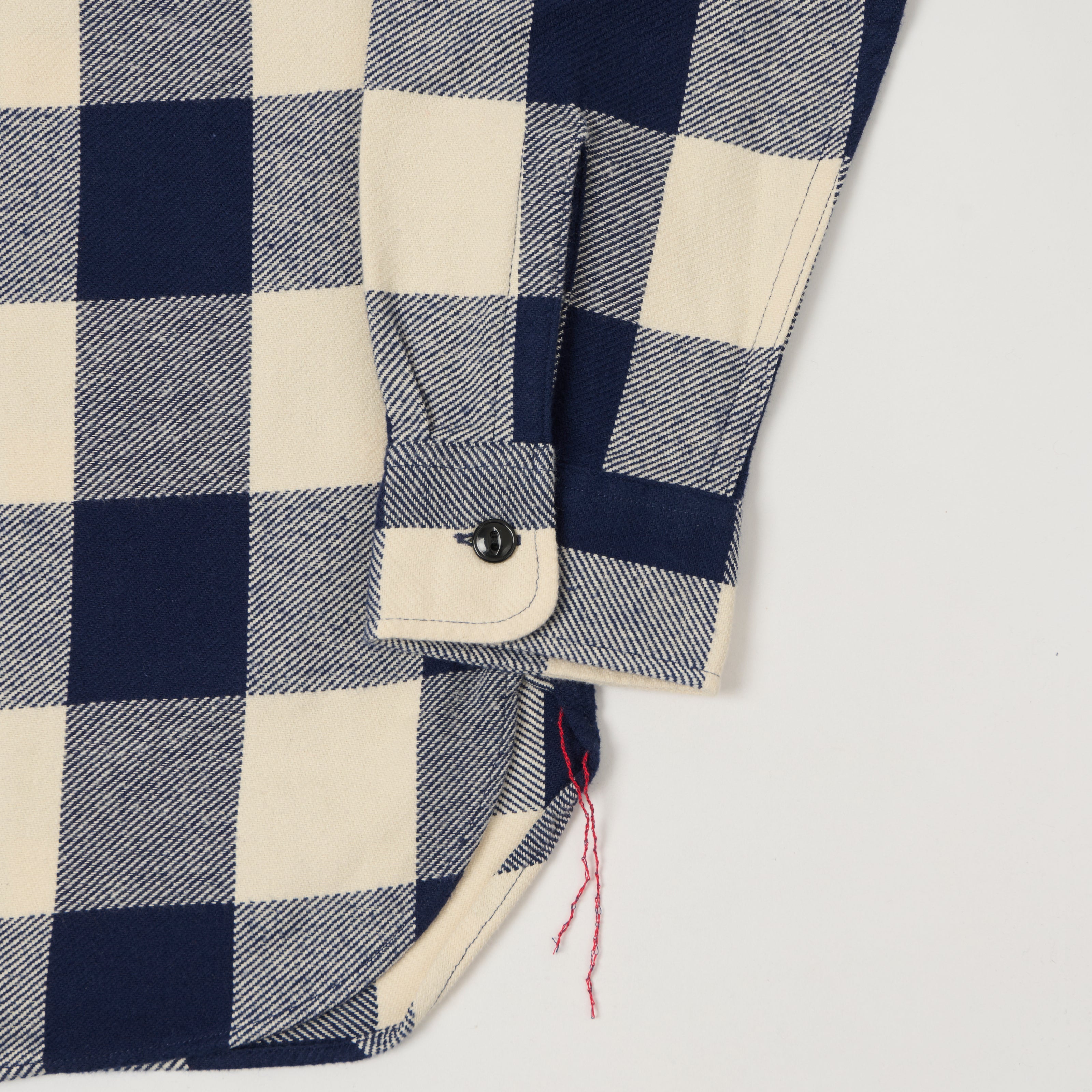 Sugar Cane Buffalo Check Work Shirt - Navy