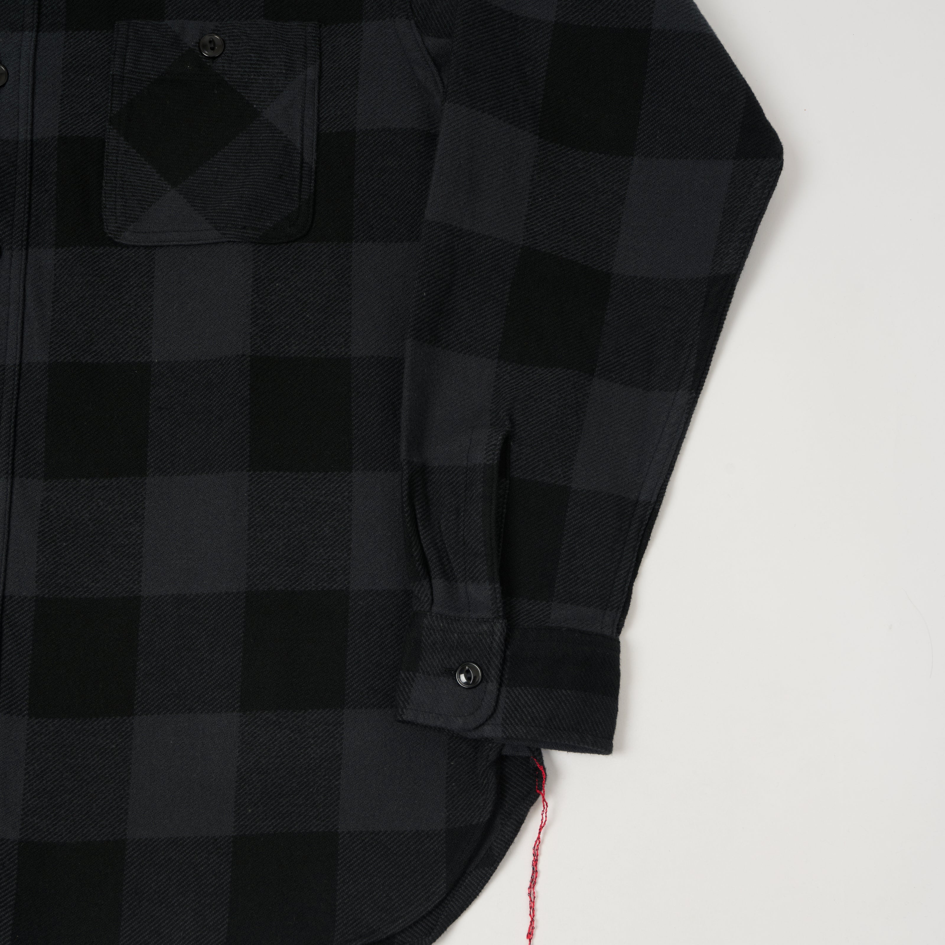 Sugar Cane Buffalo Check Work Shirt - Black