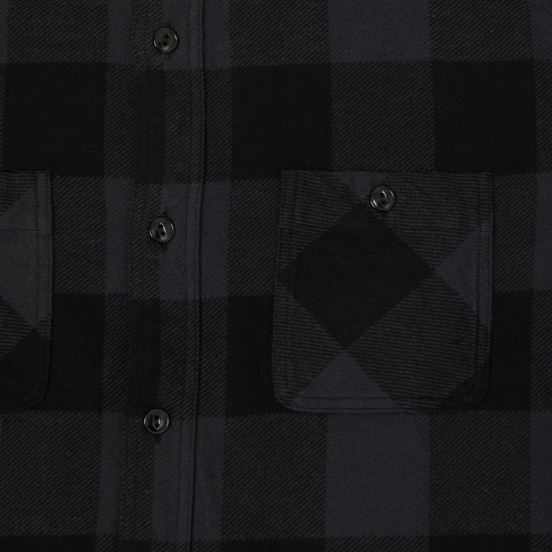 Sugar Cane Buffalo Check Work Shirt - Black