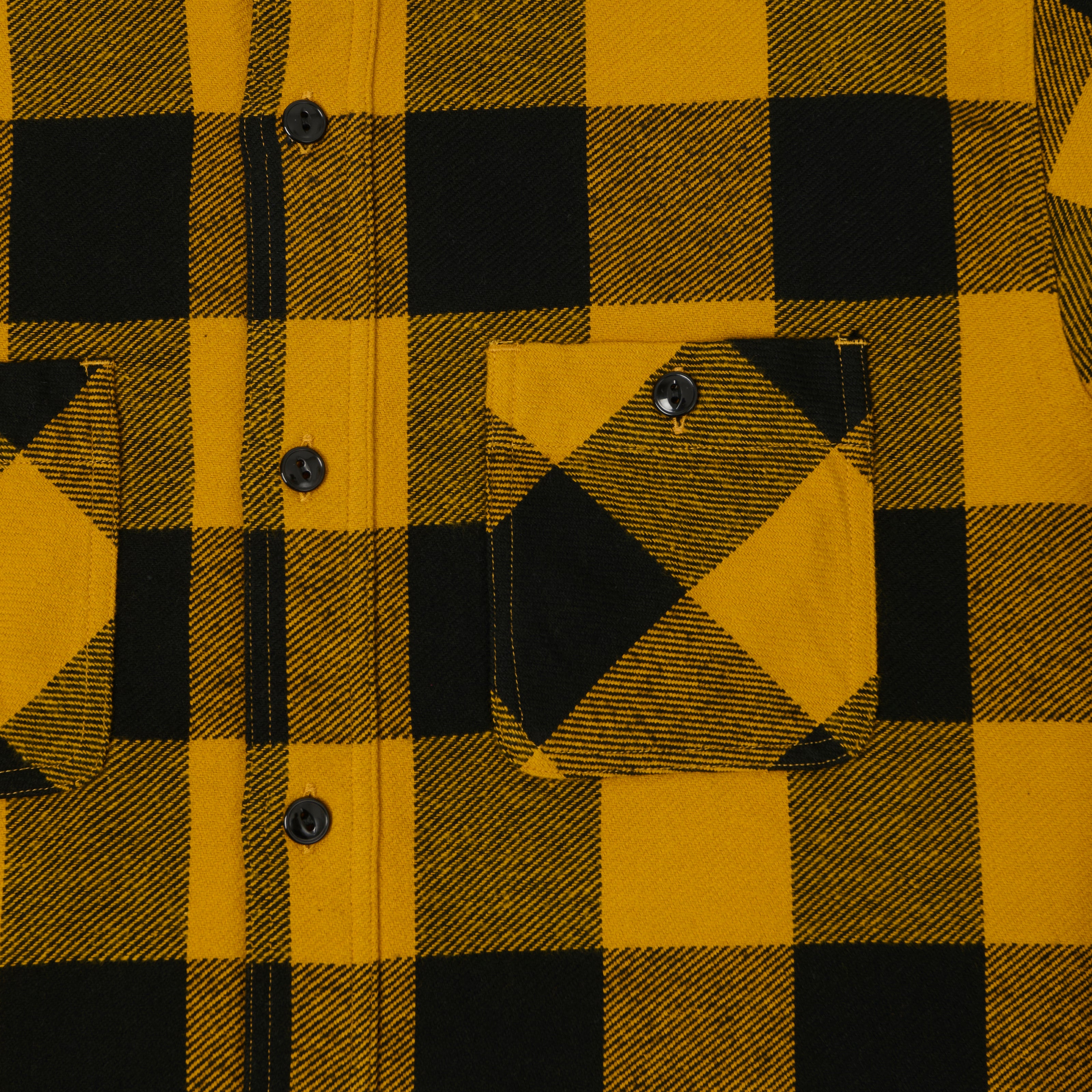 Sugar Cane Buffalo Check Work Shirt - Yellow