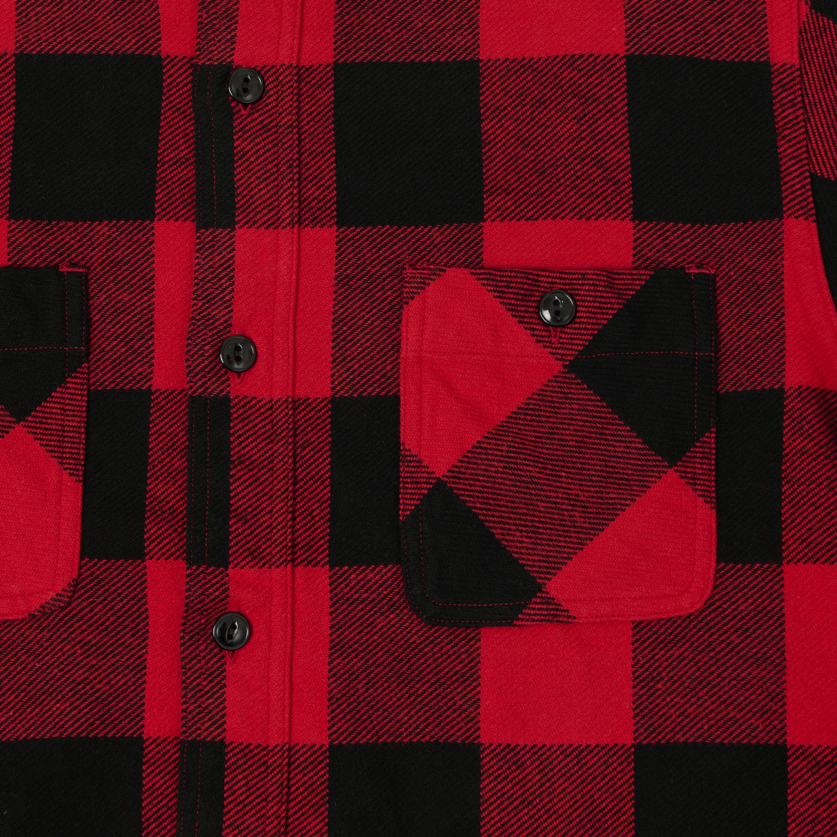 Sugar Cane Buffalo Check Work Shirt - Red