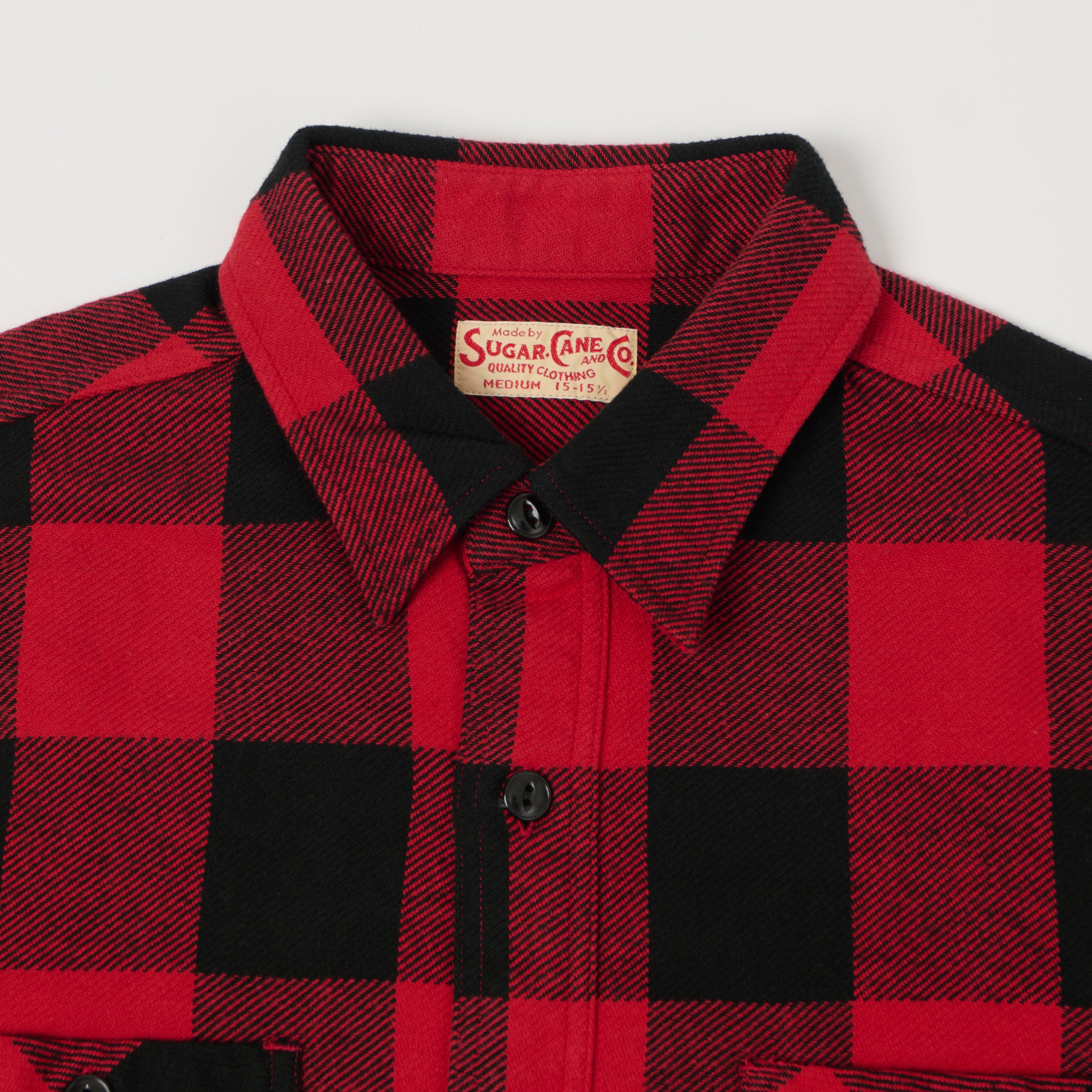 Sugar Cane Buffalo Check Work Shirt - Red