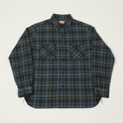 Sugar Cane Vintage Check Work Shirt - Blue/Black