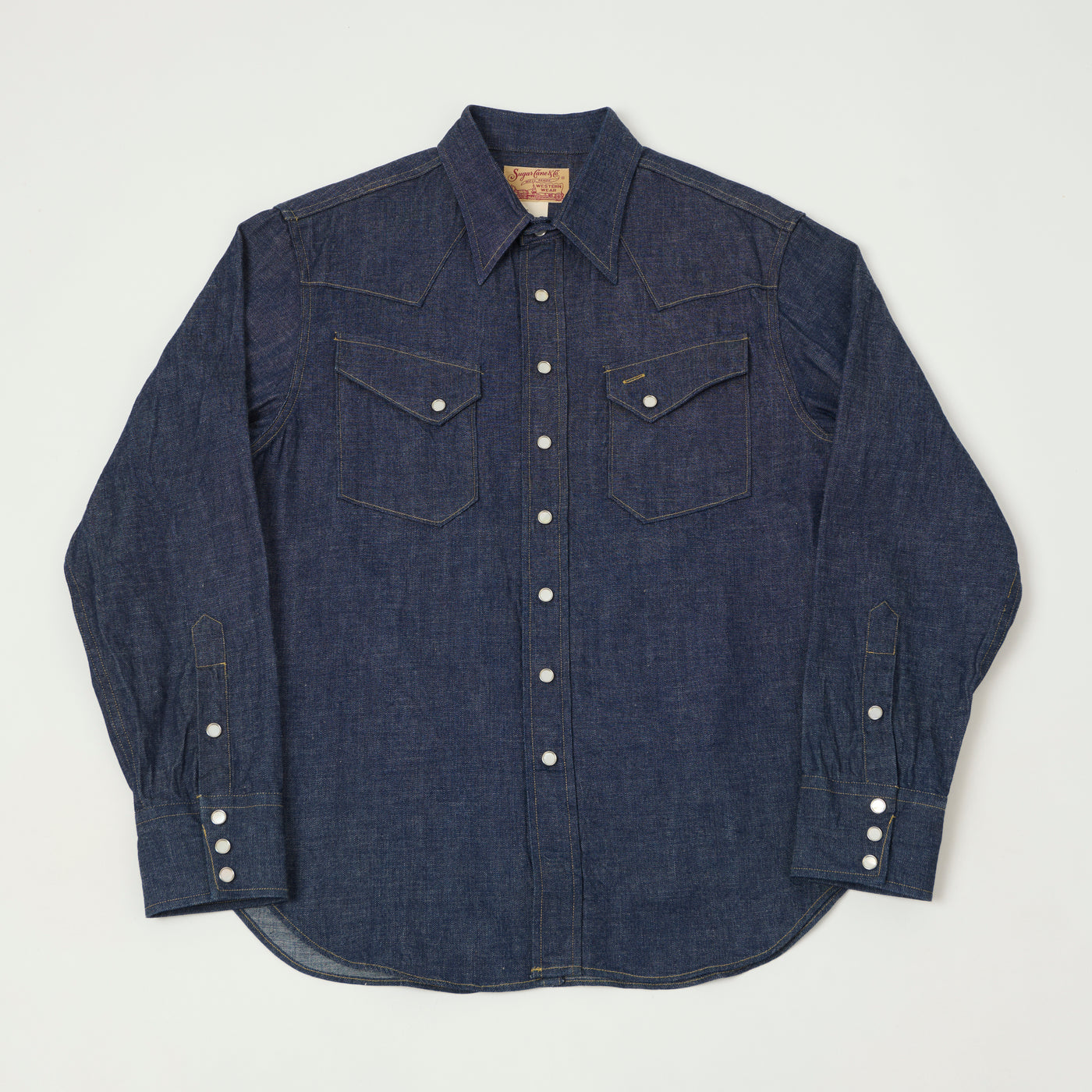 Sugar Cane Denim Western Shirt - Raw