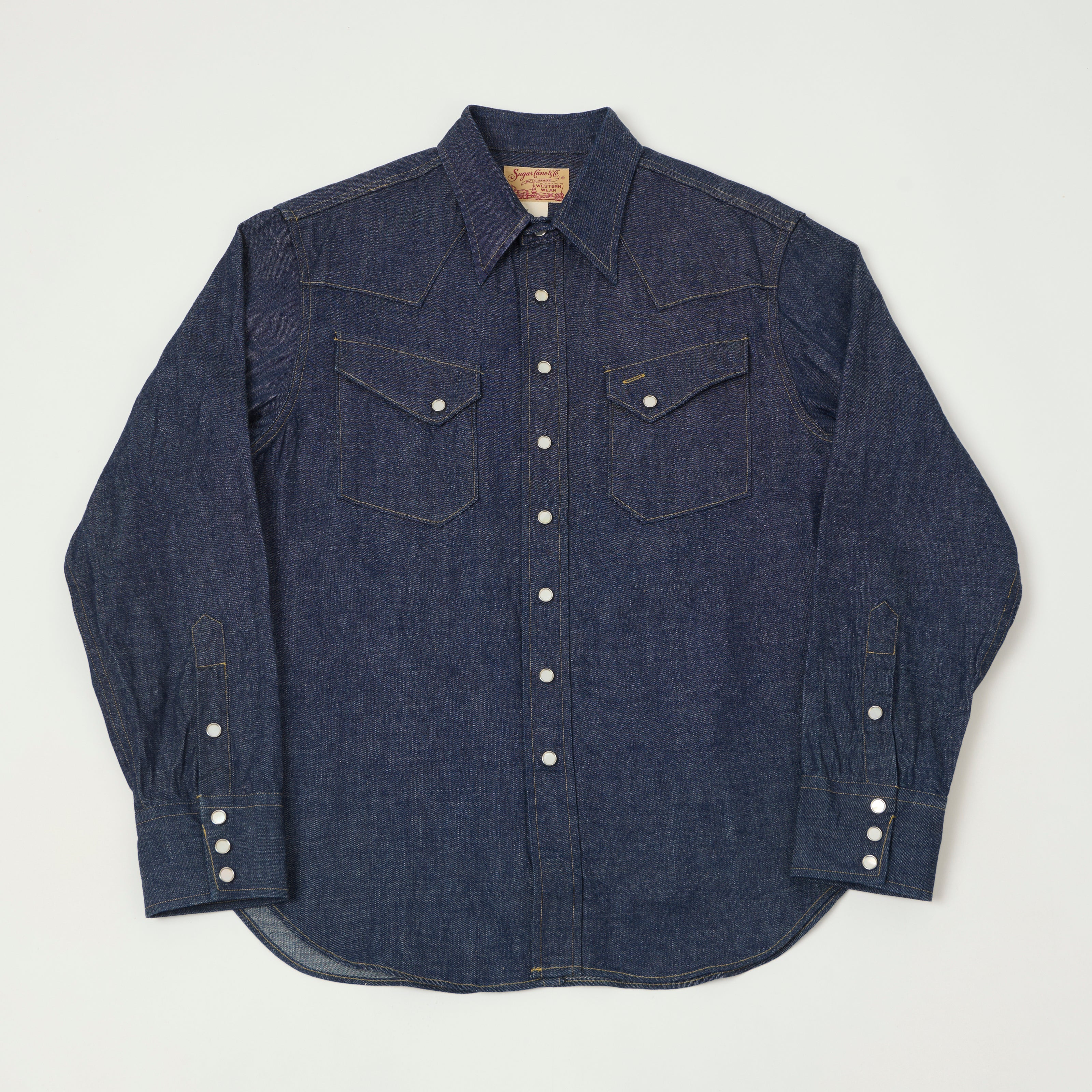 Sugar Cane Denim Western Shirt - Raw