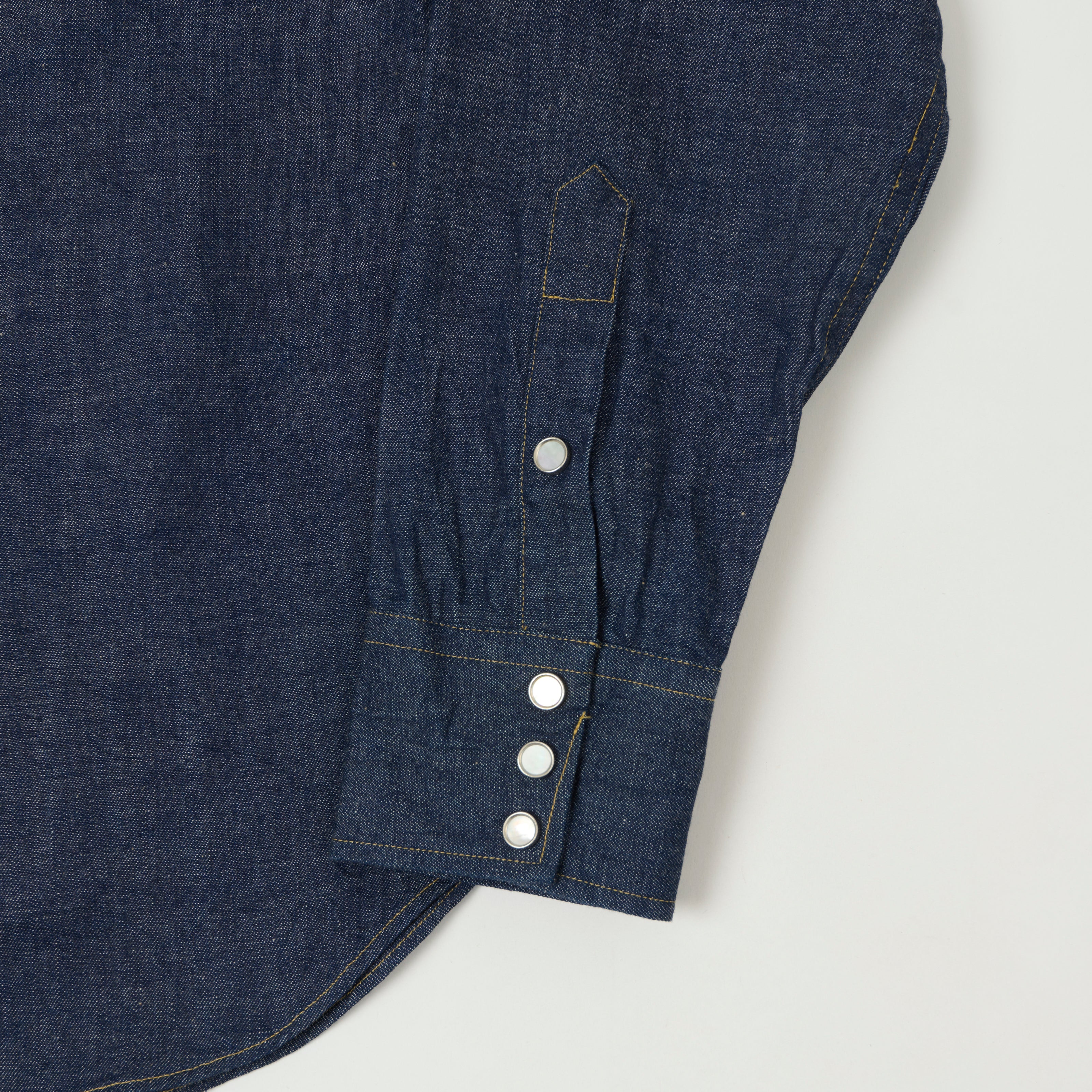 Sugar Cane Denim Western Shirt - Raw