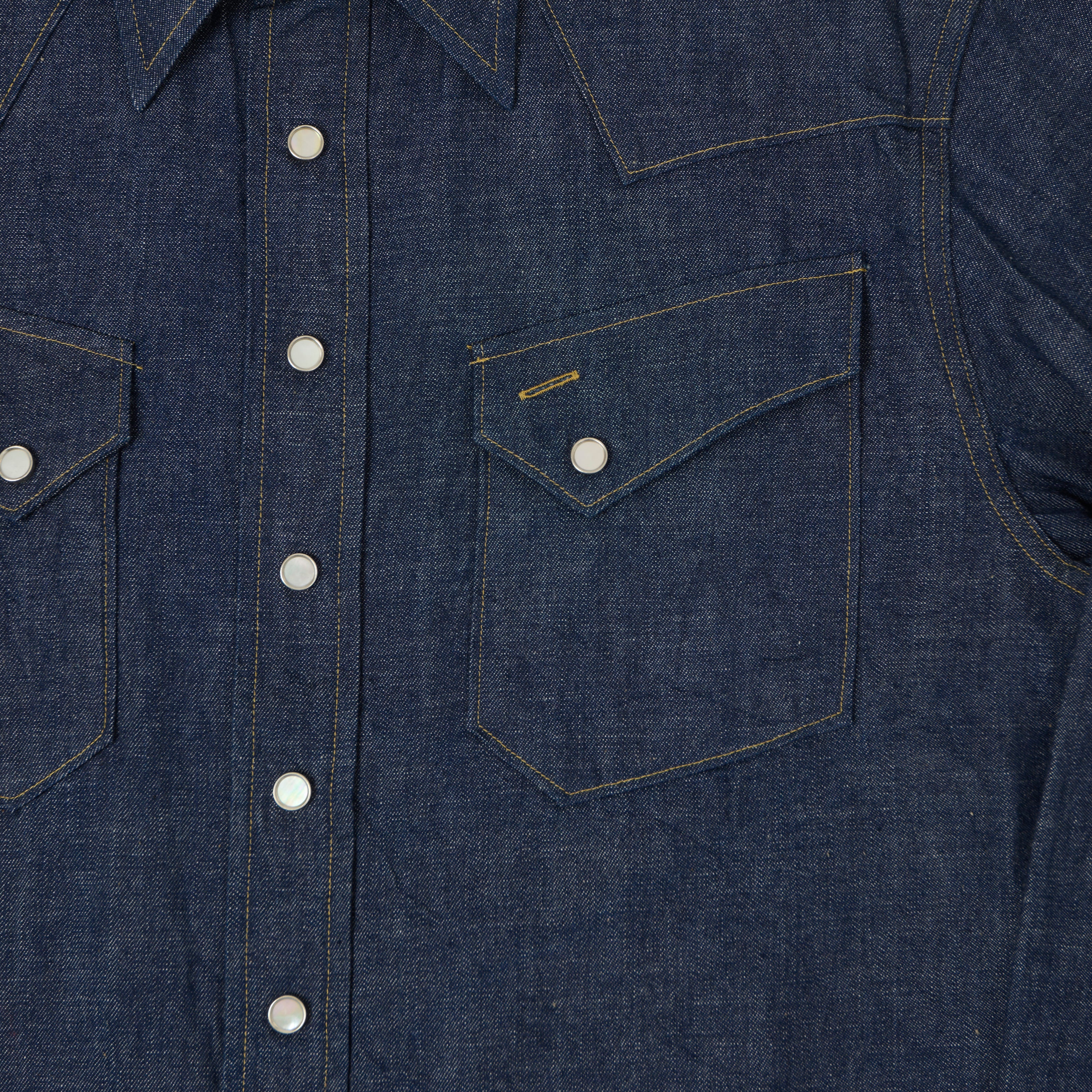 Sugar Cane Denim Western Shirt - Raw