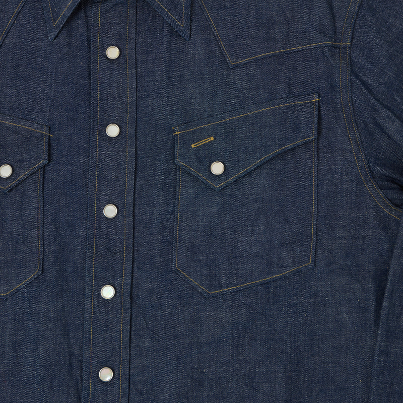 Sugar Cane Denim Western Shirt - Raw