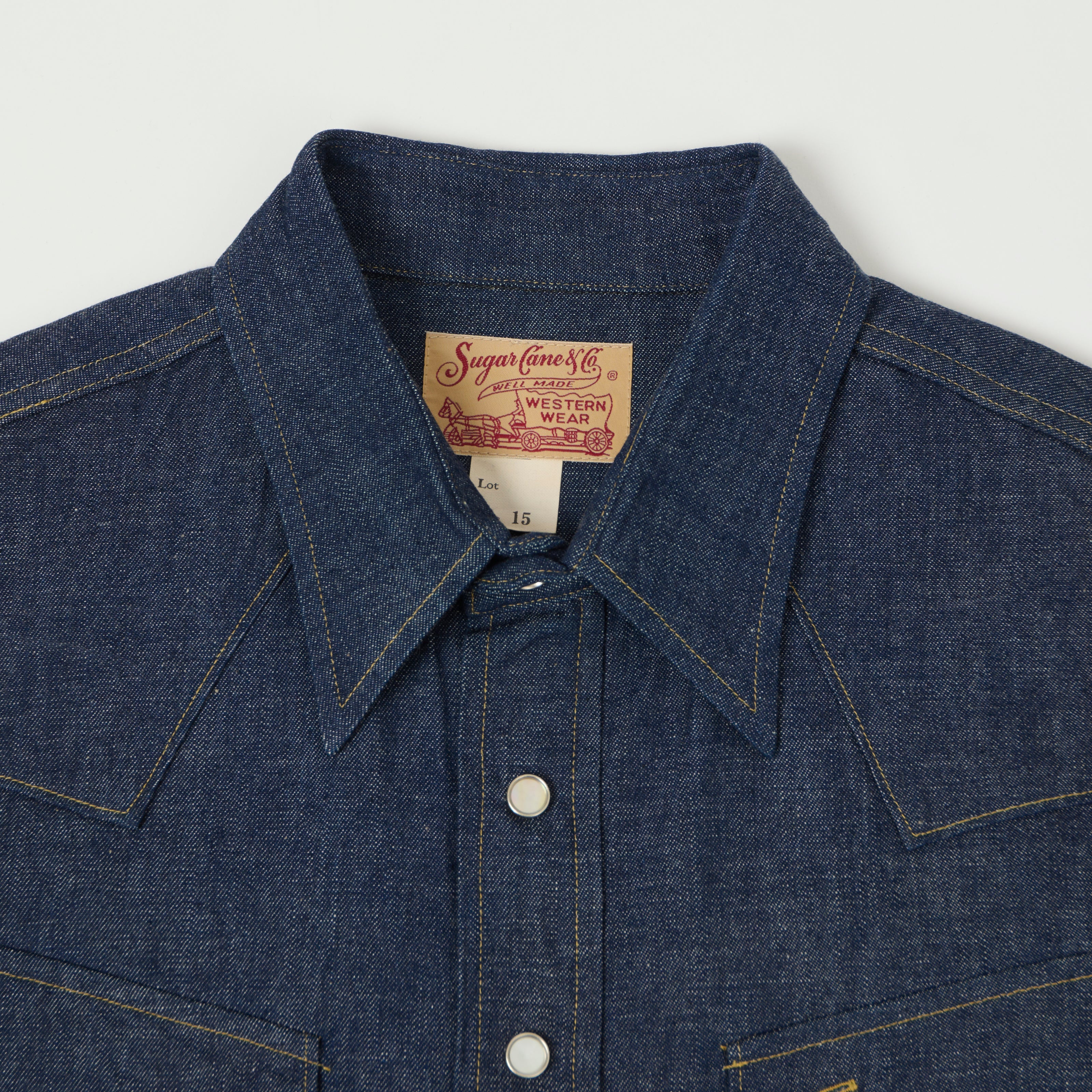 Sugar Cane Denim Western Shirt - Raw