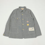 Sugar Cane Hickory Stripe Chore Coat - White/Navy