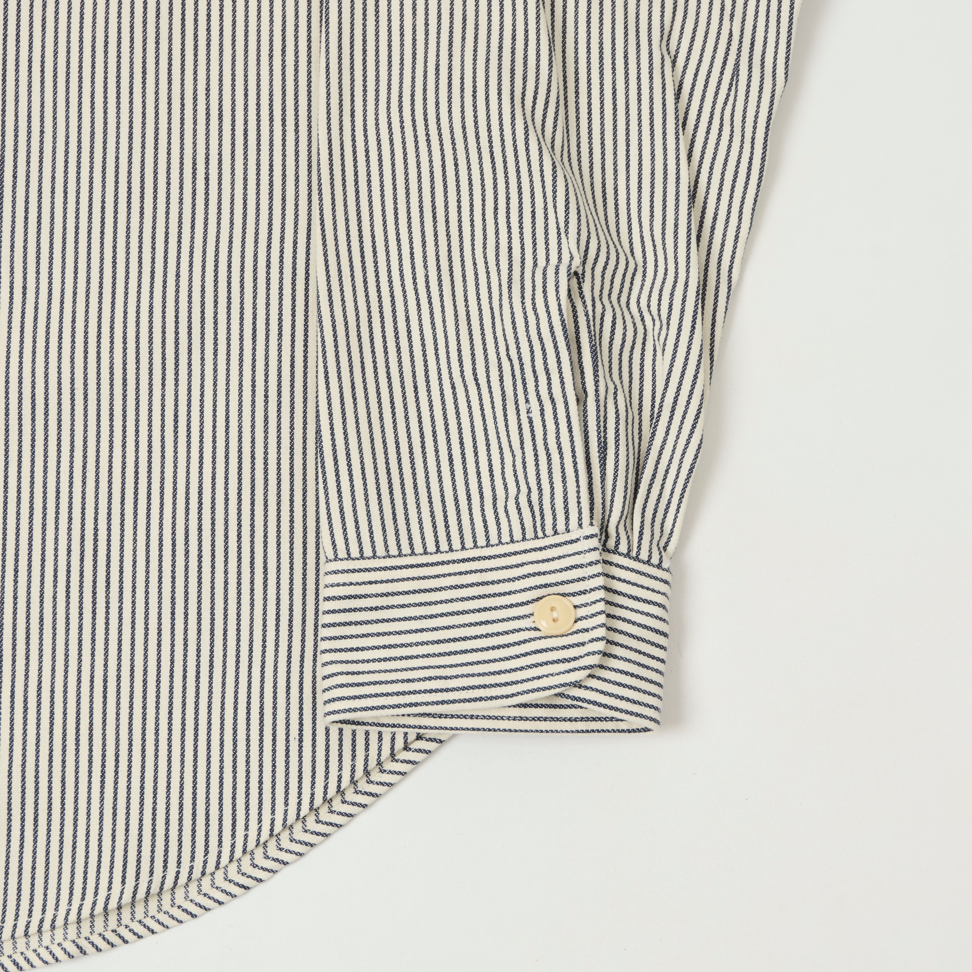 Sugar Cane Hickory Stripe Work Shirt - Grey