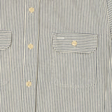 Sugar Cane Hickory Stripe Work Shirt - Grey