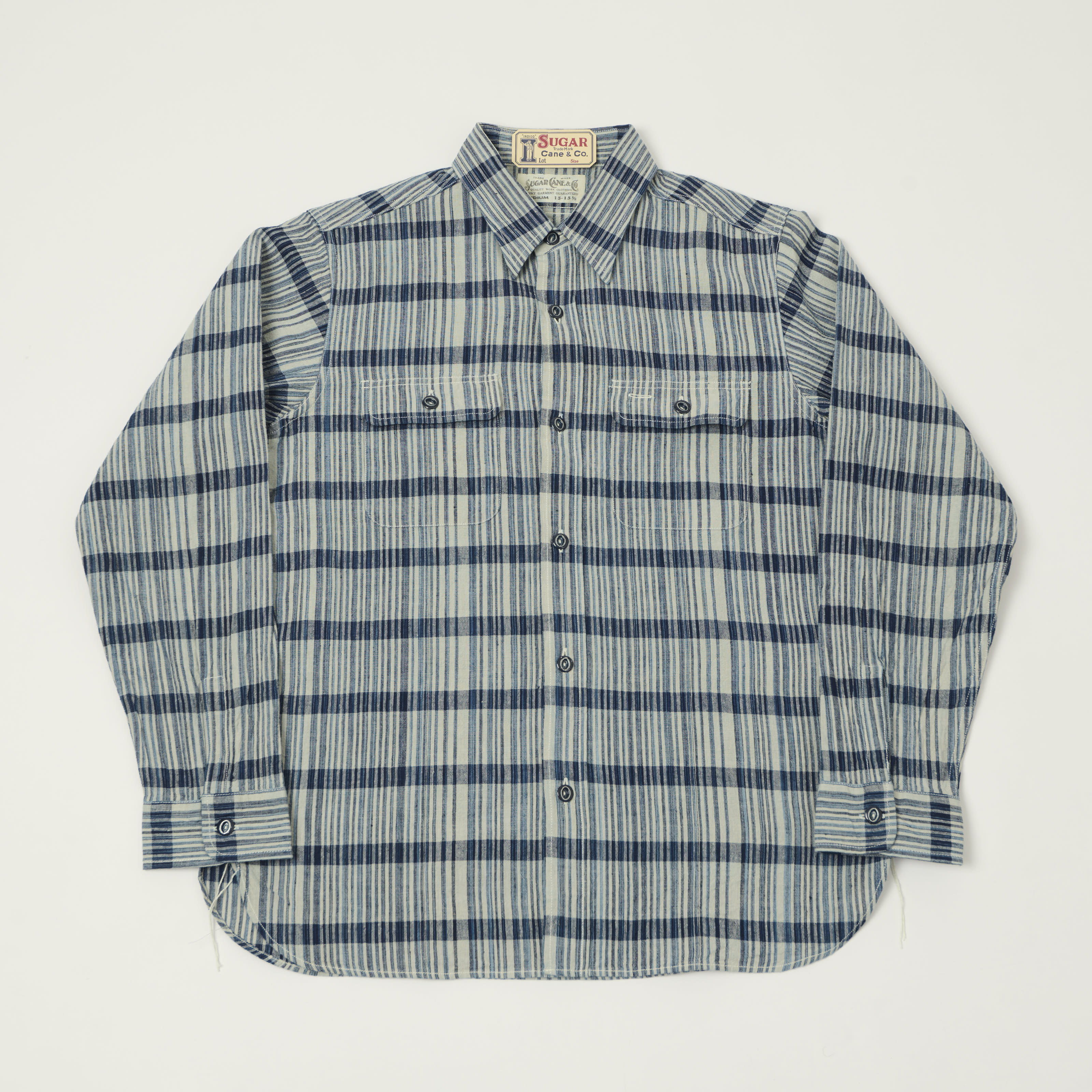 Sugar Cane Indigo Check Work Shirt - White – SON OF A STAG