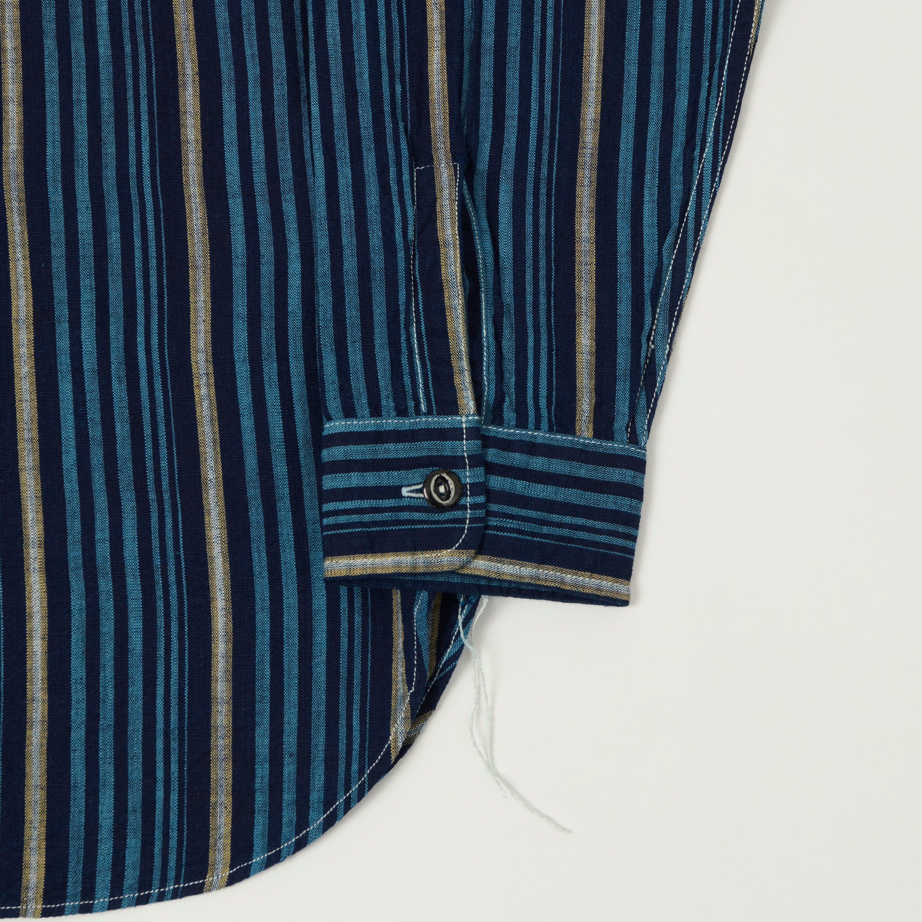 Sugar Cane Indigo Stripe Work Shirt - Navy